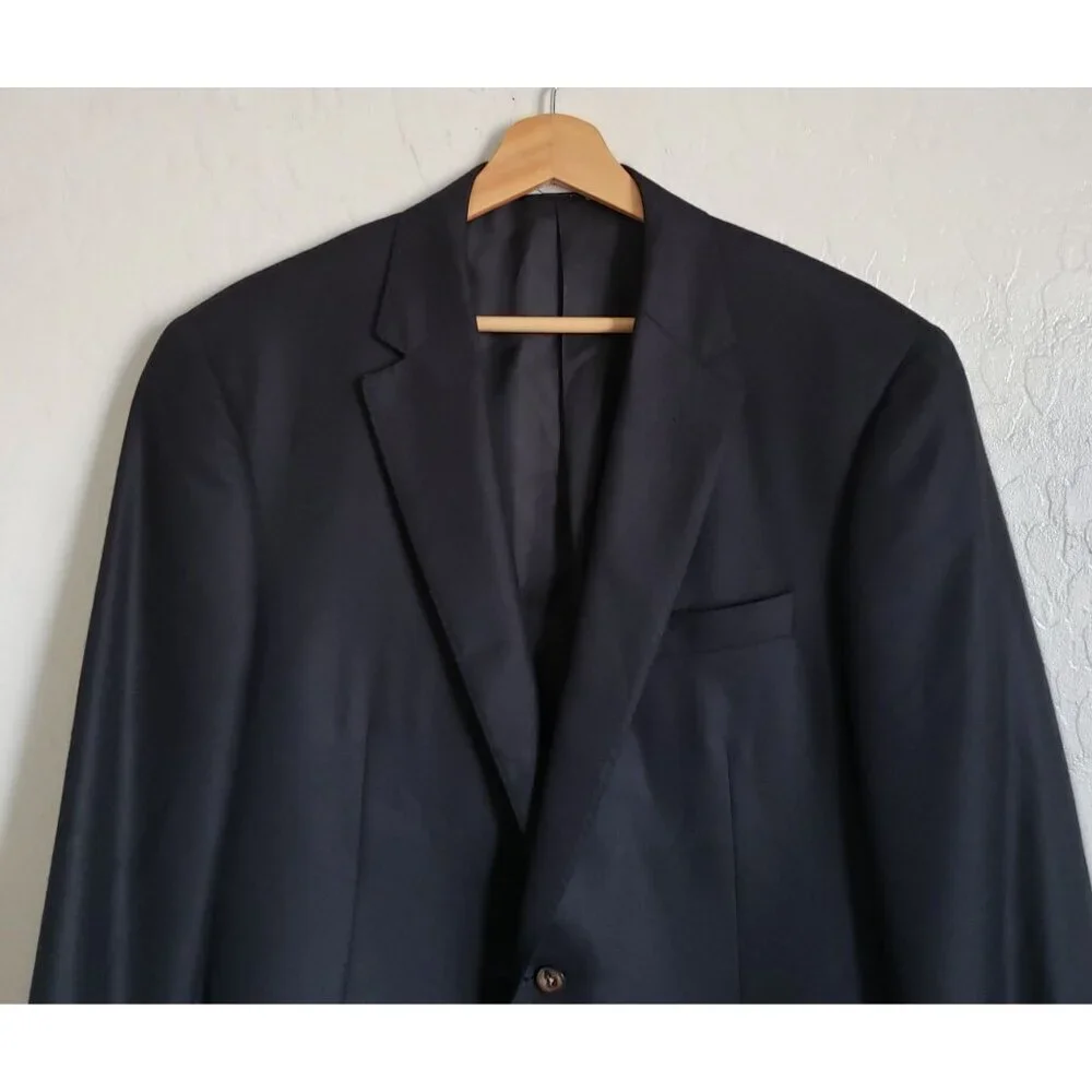 Samuelsohn 100% Cashmere Blazer Jacket Black Size Mens 42 Tall J.P.Tilford Italy